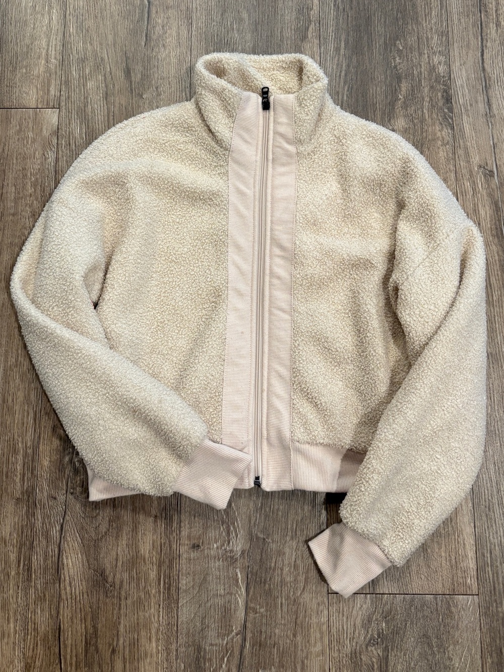 Gilly Hicks Cream Teddy Sherpa Zip Jacket